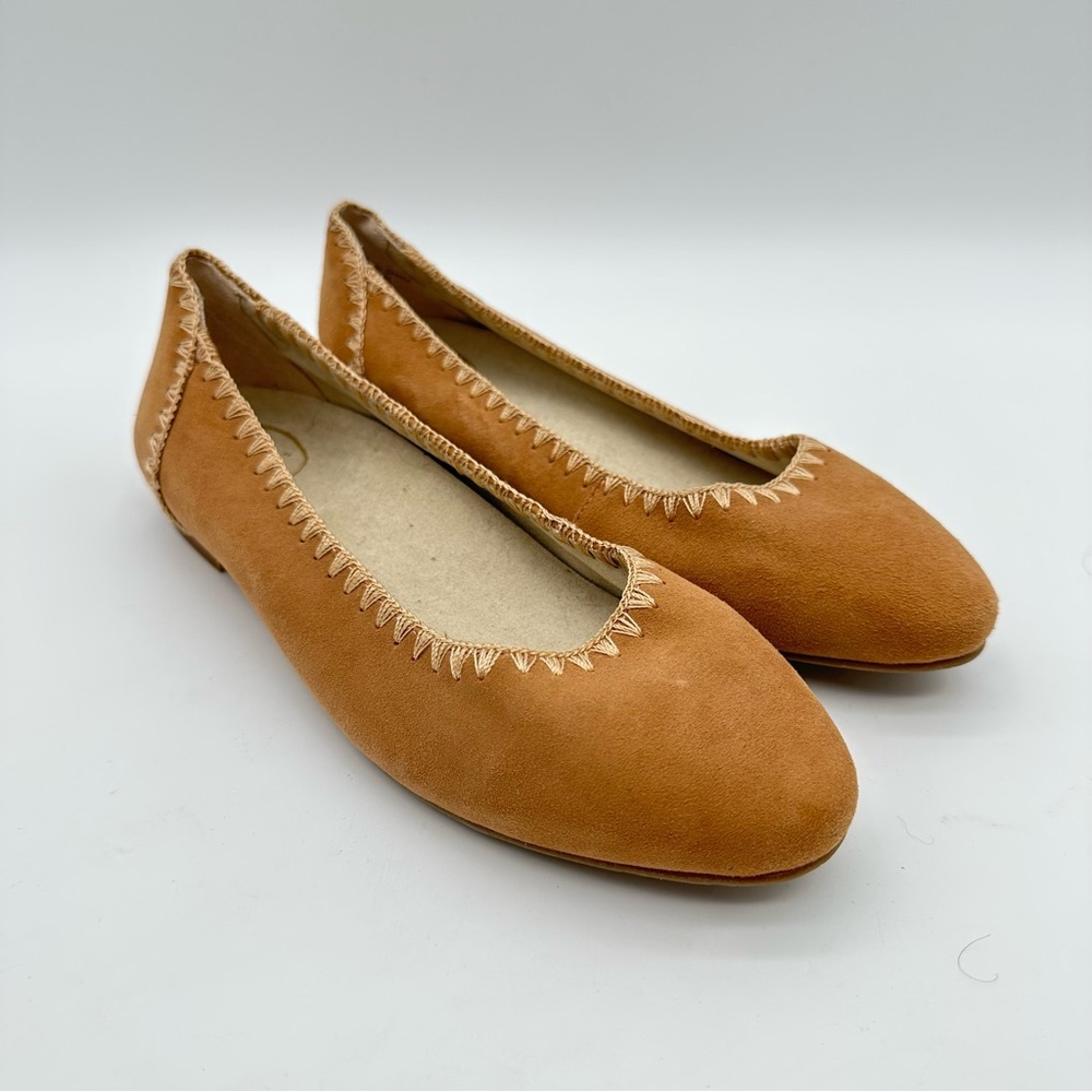 Jack Rogers Ellie Tan Suede Flats